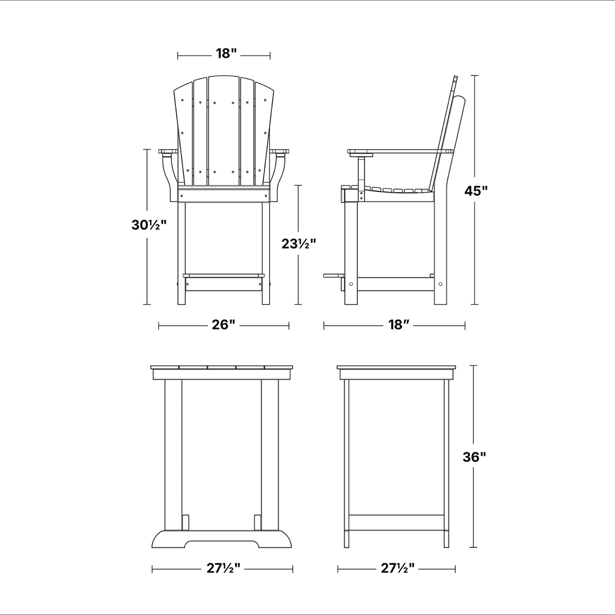 Heritage 3-Piece Patio Counter Set Patio Set