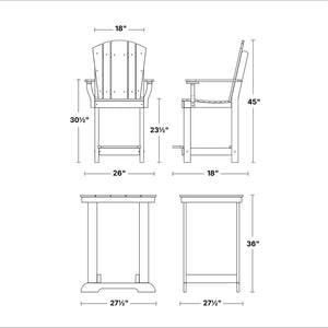 Heritage 3-Piece Patio Counter Set Patio Set
