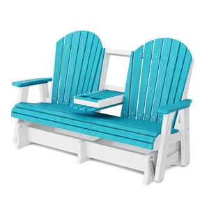 Heritage 5' Glider with Console Garden Bench