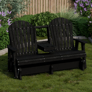 Heritage 5' Glider with Console Garden Bench