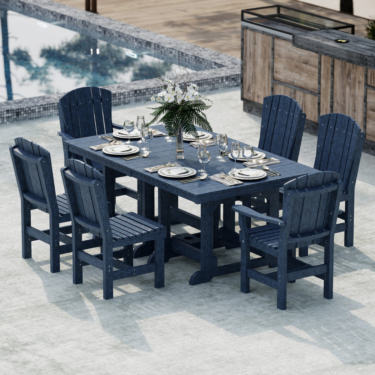Heritage 7-Piece 44"x72" Dining Set Dining Set