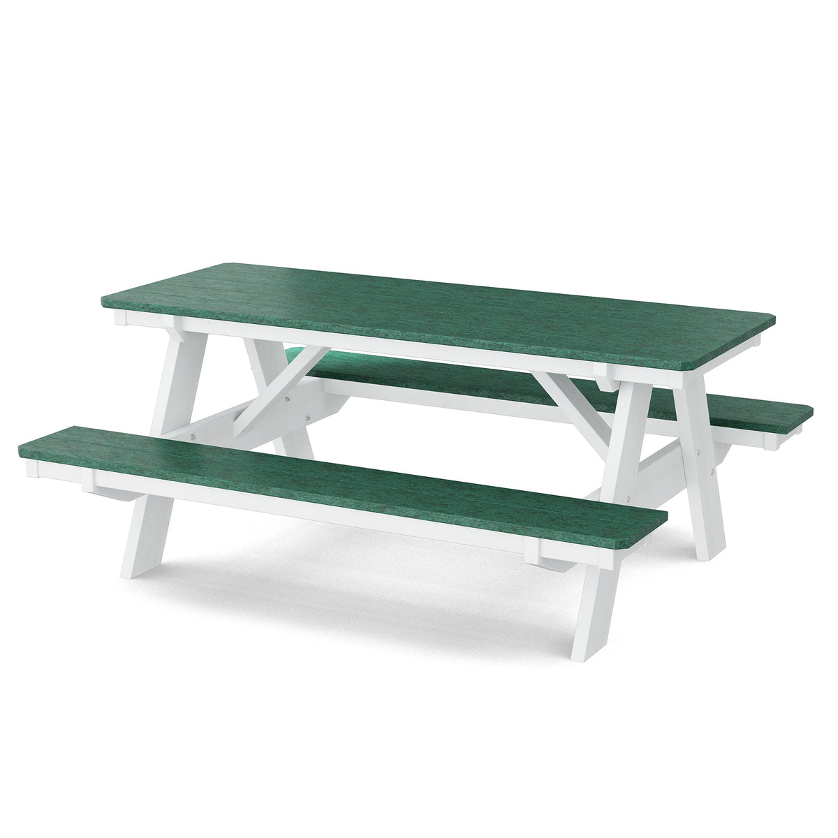Heritage 72" Picnic Table with Attached Benches Picnic Table