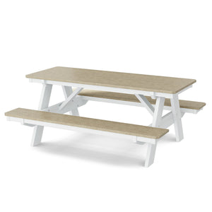 Heritage 72" Picnic Table with Attached Benches Picnic Table