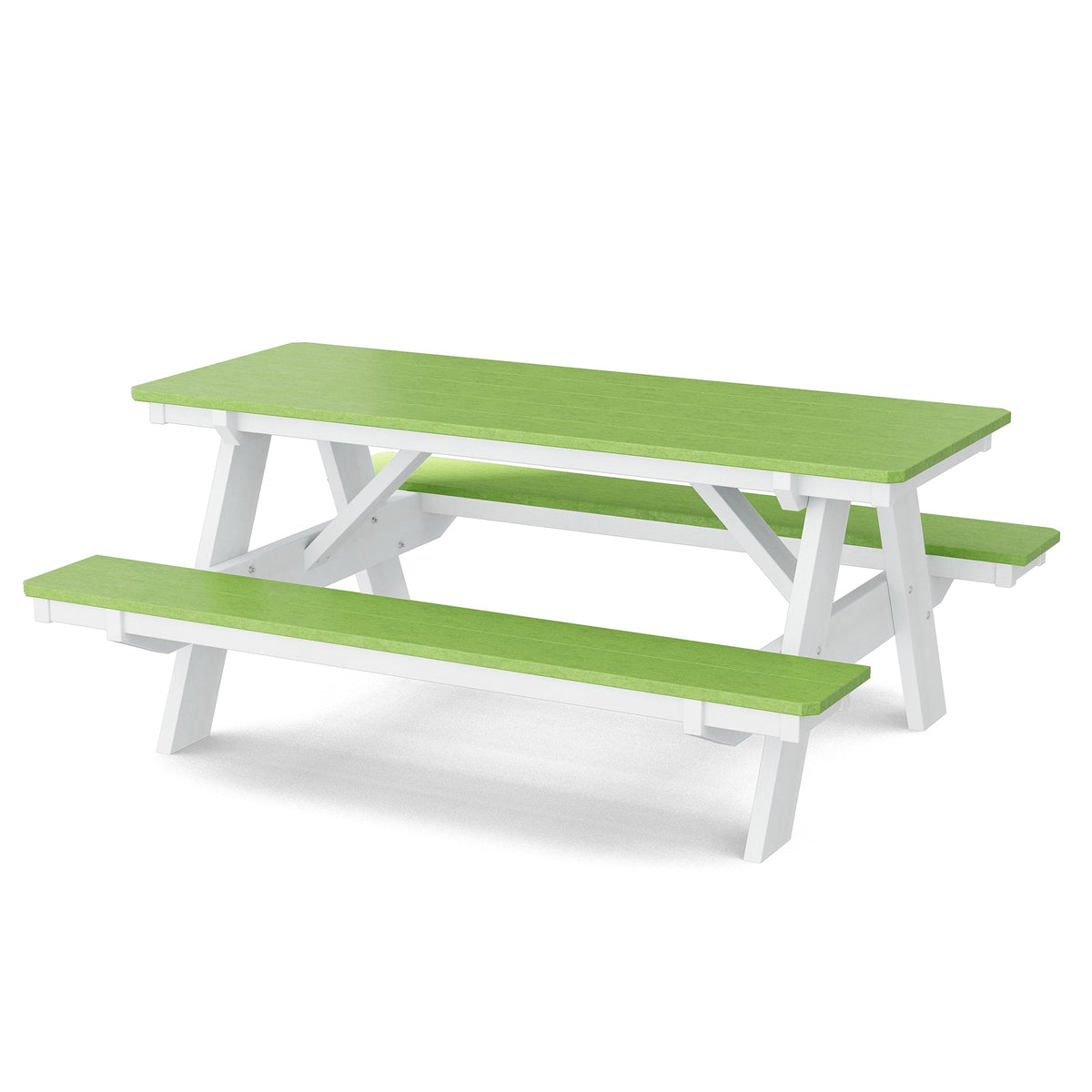 Heritage 72" Picnic Table with Attached Benches Picnic Table