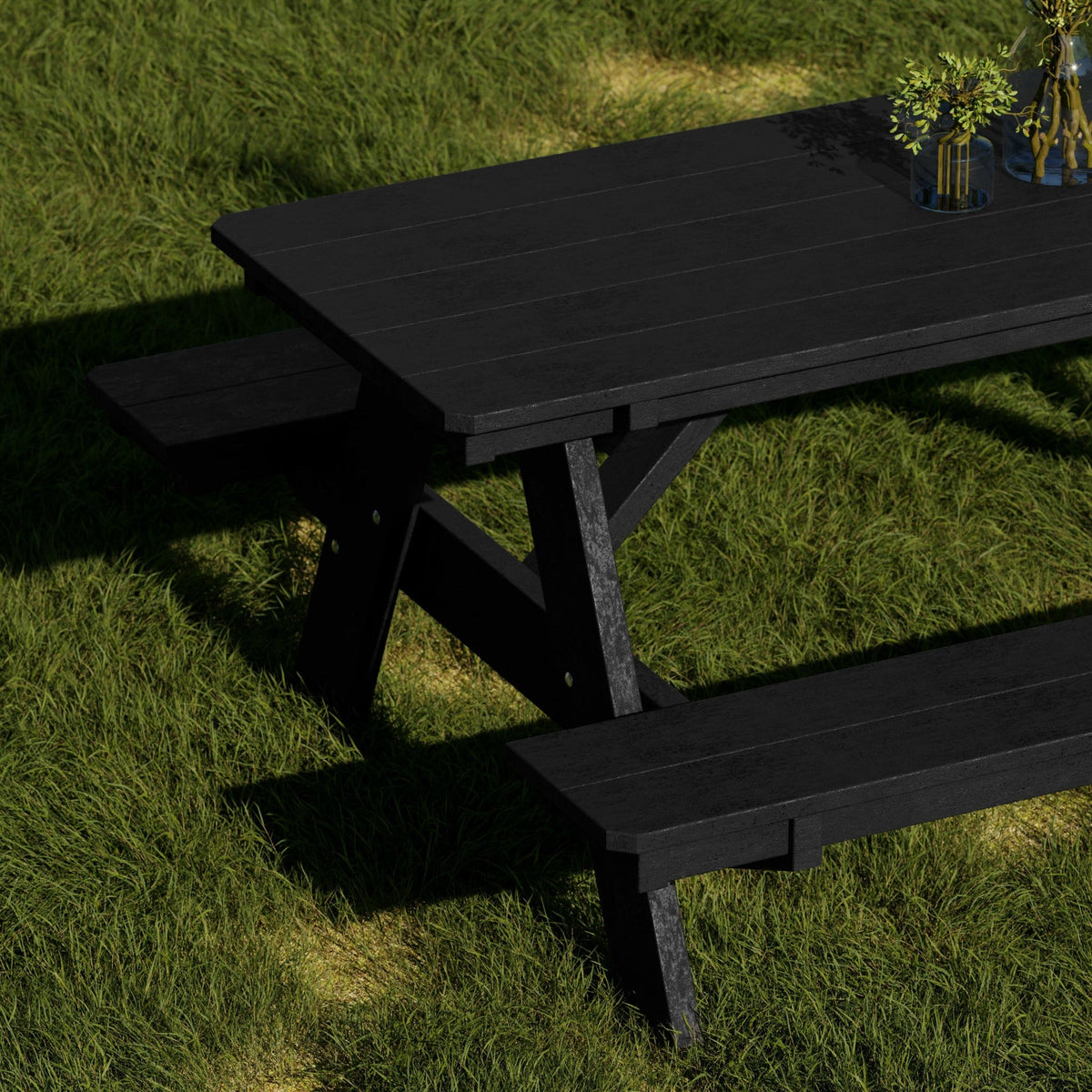 Heritage 72" Picnic Table with Attached Benches Picnic Table