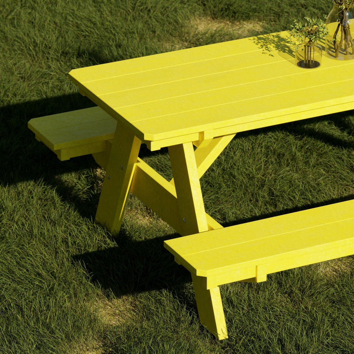 Heritage 72" Picnic Table with Attached Benches Picnic Table