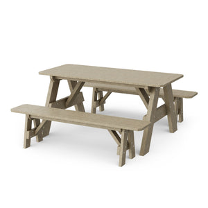 Heritage 72" Picnic Table with Detached Benches Picnic Table