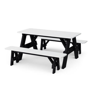 Heritage 72" Picnic Table with Detached Benches Picnic Table