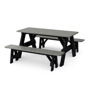Heritage 72" Picnic Table with Detached Benches Picnic Table