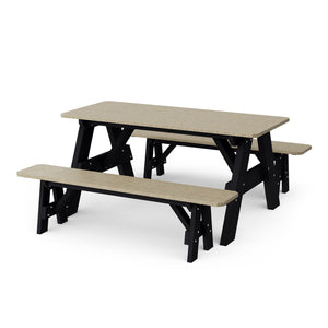 Heritage 72" Picnic Table with Detached Benches Picnic Table
