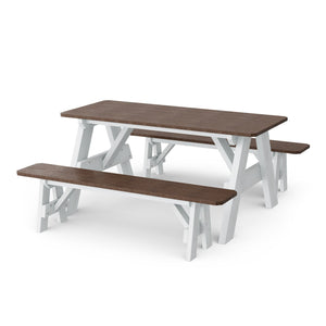 Heritage 72" Picnic Table with Detached Benches Picnic Table