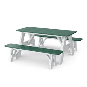 Heritage 72" Picnic Table with Detached Benches Picnic Table