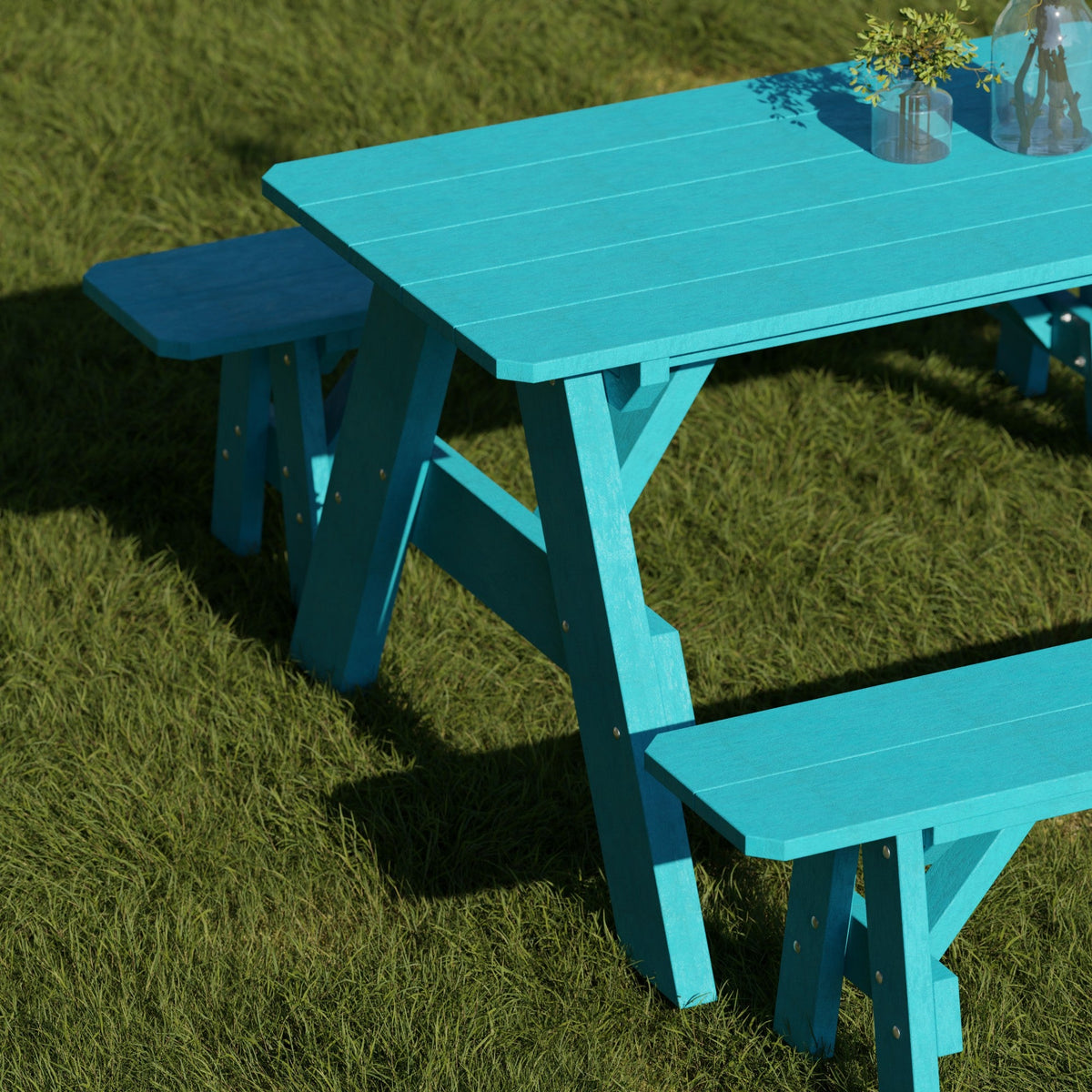 Heritage 72" Picnic Table with Detached Benches Picnic Table