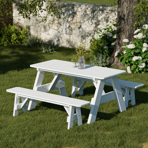 Heritage 72" Picnic Table with Detached Benches Picnic Table