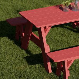 Heritage 72" Picnic Table with Detached Benches Picnic Table