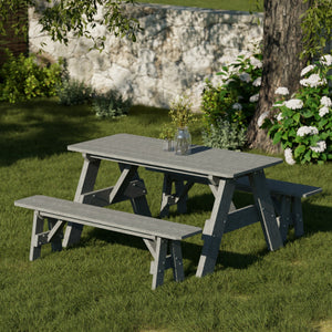 Heritage 72" Picnic Table with Detached Benches Picnic Table