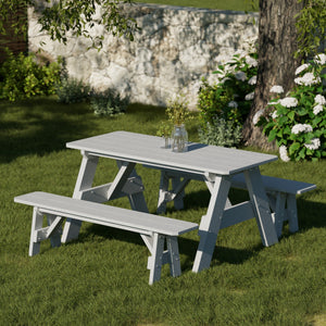 Heritage 72" Picnic Table with Detached Benches Picnic Table