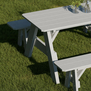 Heritage 72" Picnic Table with Detached Benches Picnic Table