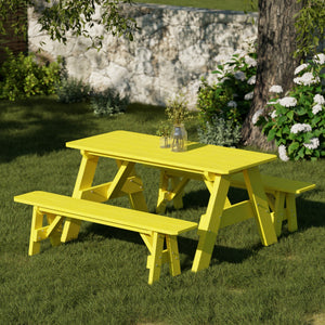 Heritage 72" Picnic Table with Detached Benches Picnic Table