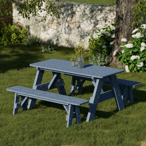 Heritage 72" Picnic Table with Detached Benches Picnic Table