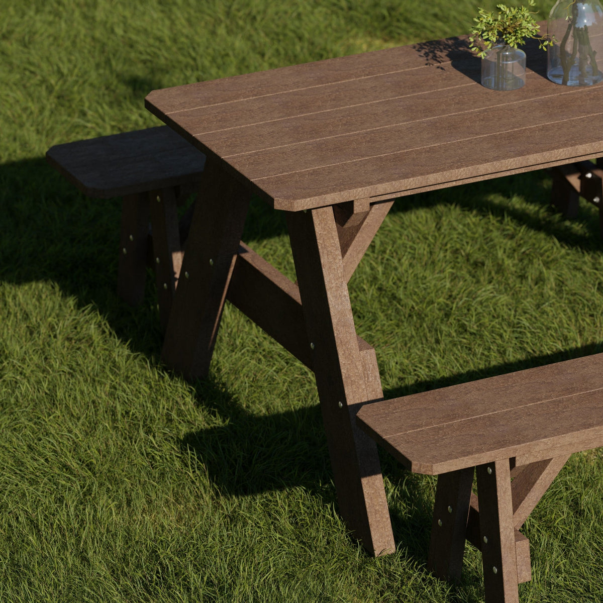Heritage 72" Picnic Table with Detached Benches Picnic Table