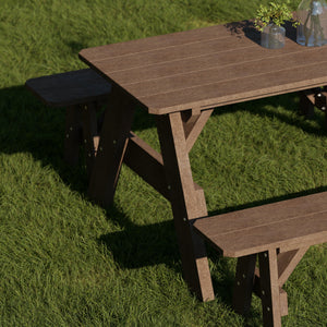 Heritage 72" Picnic Table with Detached Benches Picnic Table