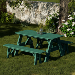 Heritage 72" Picnic Table with Detached Benches Picnic Table