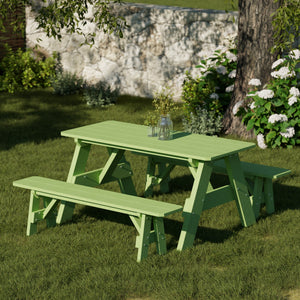Heritage 72" Picnic Table with Detached Benches Picnic Table