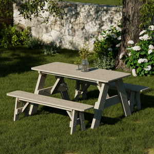 Heritage 72" Picnic Table with Detached Benches Picnic Table