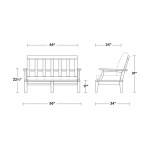 Heritage Deep Seating Love Seat -Option I Outdoor Bench