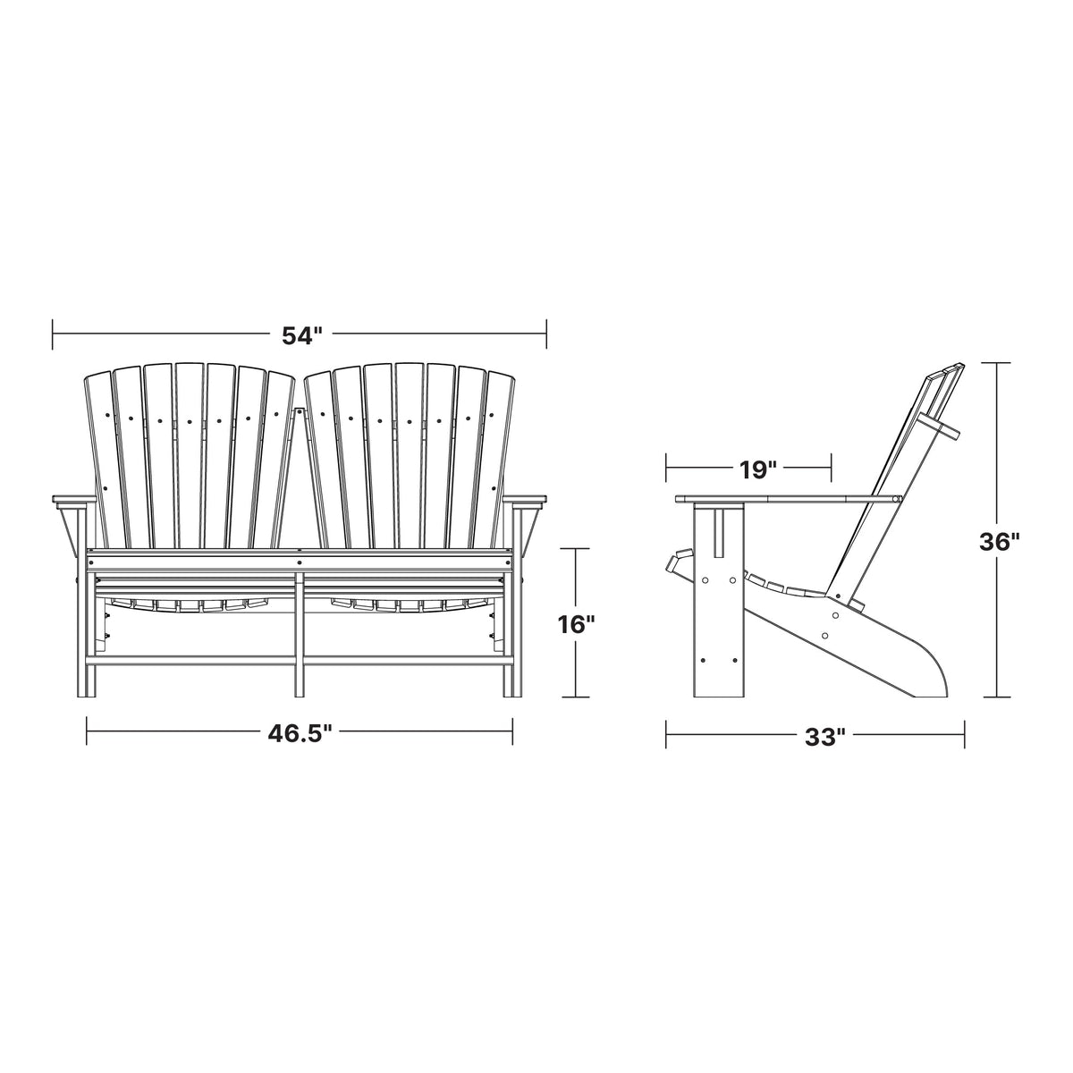 Heritage Double Adirondack Garden Bench