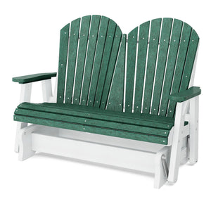 Heritage Double Glider Outdoor Glider Turf Green / White