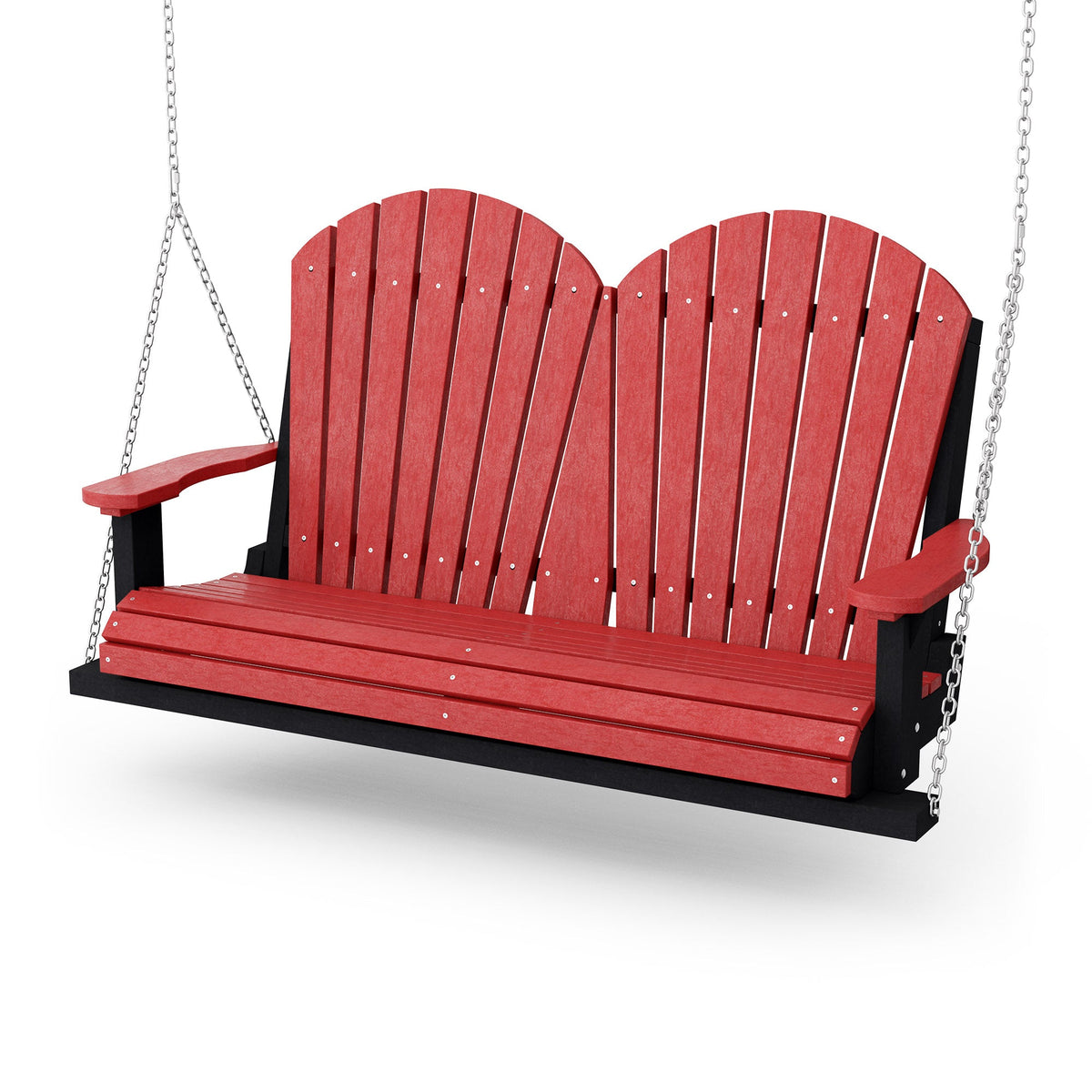 Heritage Two Seat Swing Porch Swing Cardinal Red / Black