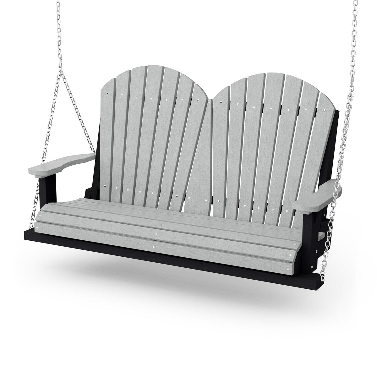 Heritage Two Seat Swing Porch Swing Light Gray / Black