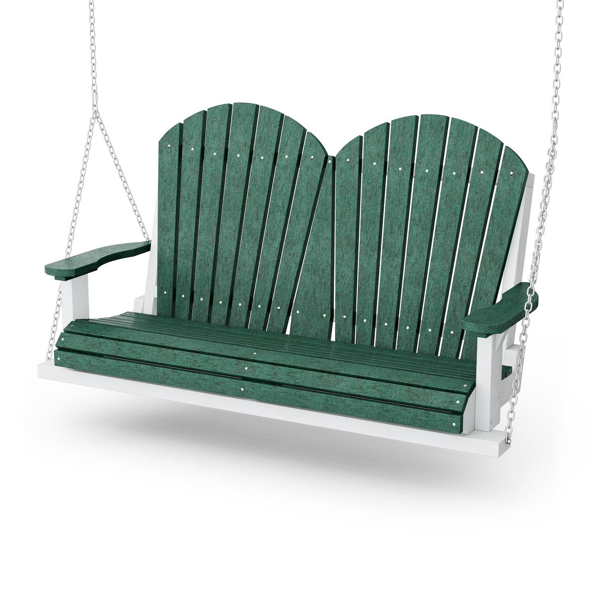 Heritage Two Seat Swing Porch Swing Turf Green / White