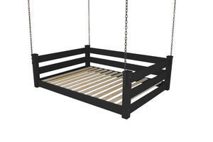 Homestead Hanging Daybed with Rope or Chain - Twin or Full Beds Full / Black Paint / Chain