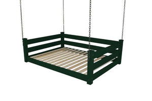 Homestead Hanging Daybed with Rope or Chain - Twin or Full Beds Full / Dark Green Paint / Chain