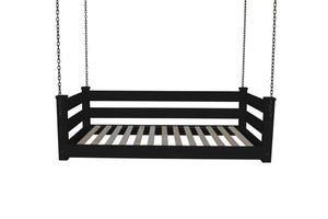 Homestead Hanging Daybed with Rope or Chain - Twin or Full Beds Twin / Black Paint / Chain