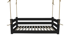 Homestead Hanging Daybed with Rope or Chain - Twin or Full Beds Twin / Black Paint / Rope