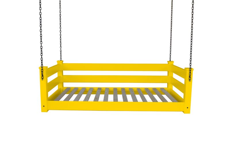 Homestead Hanging Daybed with Rope or Chain - Twin or Full Beds Twin / Canary Yellow Paint / Chain