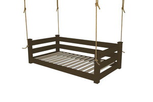 Homestead Hanging Daybed with Rope or Chain - Twin or Full Beds Twin / Coffee Paint / Rope