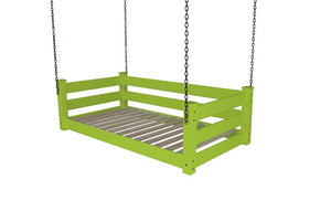 Homestead Hanging Daybed with Rope or Chain - Twin or Full Beds Twin / Lime Green Paint / Chain