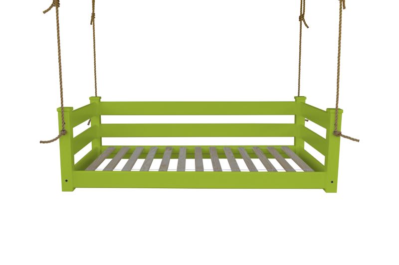 Homestead Hanging Daybed with Rope or Chain - Twin or Full Beds Twin / Lime Green Paint / Rope