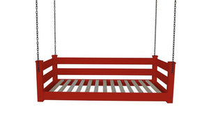 Homestead Hanging Daybed with Rope or Chain - Twin or Full Beds Twin / Tractor Red Paint / Chain