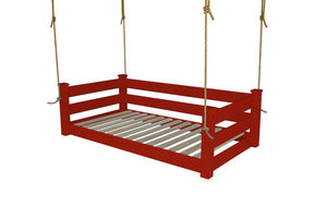 Homestead Hanging Daybed with Rope or Chain - Twin or Full Beds Twin / Tractor Red Paint / Rope