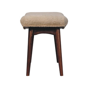 Honey Caramel Boucle Cream Curved Bench Bench