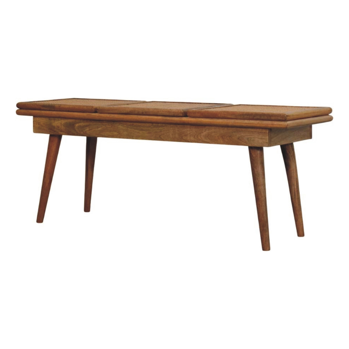 Larissa Triple Accent Hardwood Cane Bench Bench