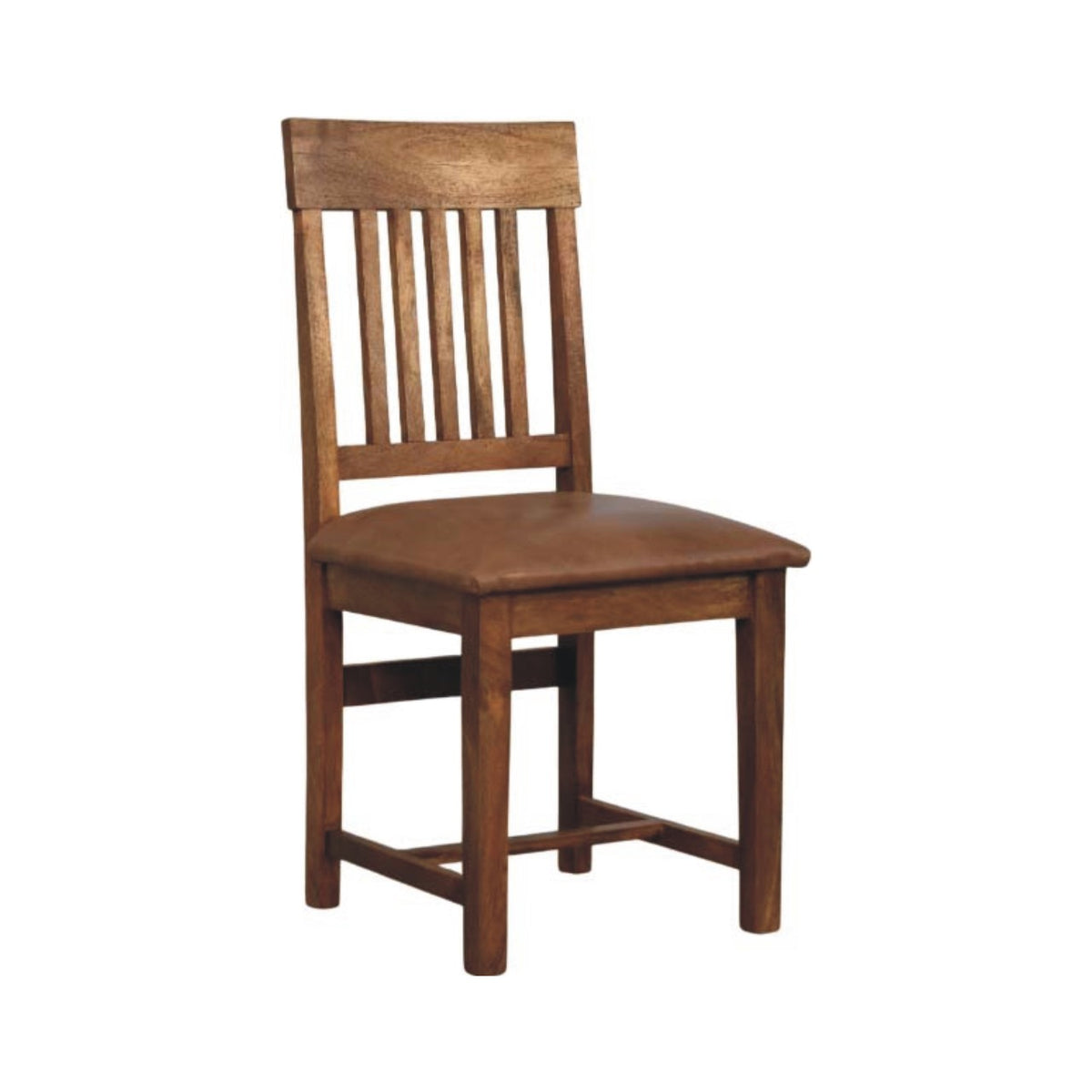 Leather Slatted Dining Chair (Set of 2) Bench
