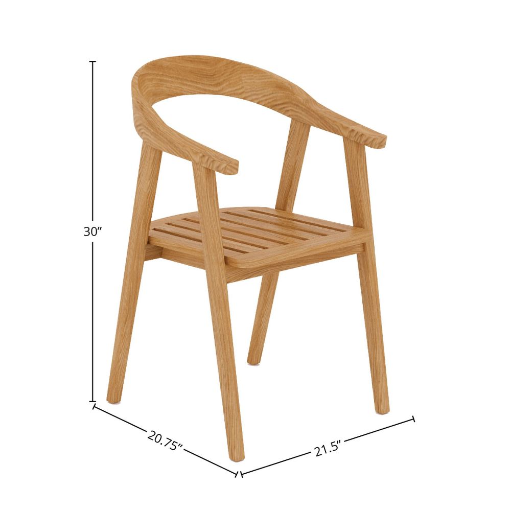 Lechair 9-Piece Rectangular Teak Outdoor Dining Set with Barrel Back Armchairs Outdoor Dining Set