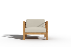 Leon 4-Piece Teak Outdoor Patio Deep Seating Set with Sunbrella Canvas Cushions Outdoor deep seating